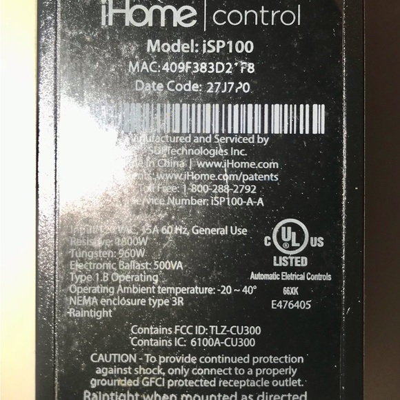 iHome iSP100 Wifi Outdoor Smart Plug, Water Resistant Featuring Voice Control - Picture 4 of 4